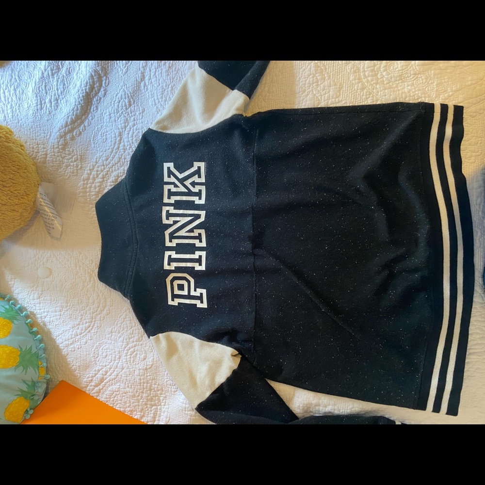 Black and white quarter zip jacket